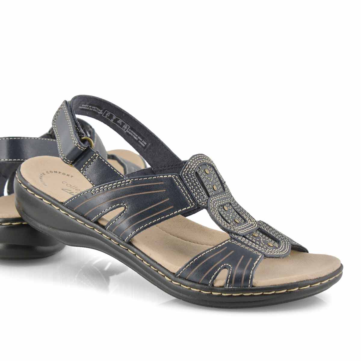 Clarks Women's LEISA VINE navy casual sandals | SoftMoc.com