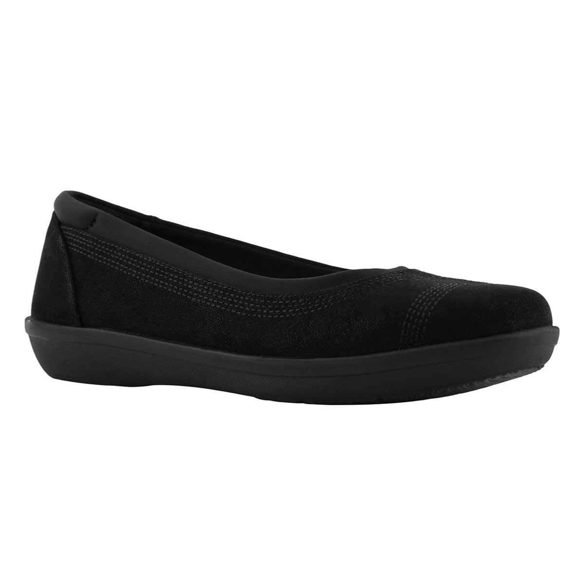 Clarks Women's Ayla Lo Casual Flat - Black | SoftMoc.com