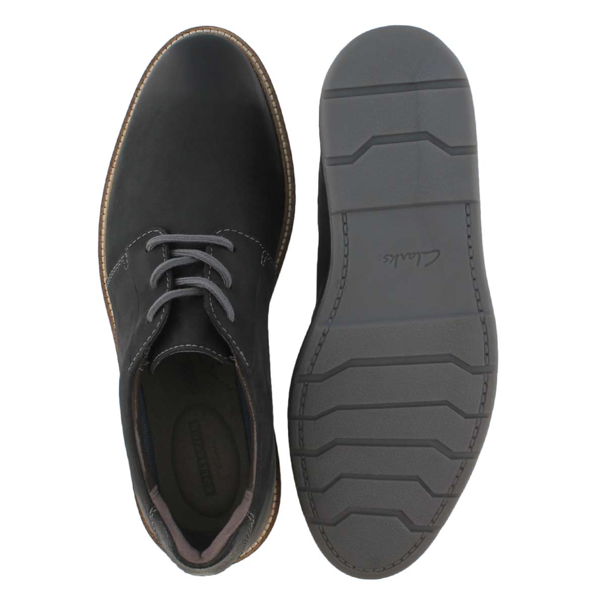 clarks men's grandin plain oxford black