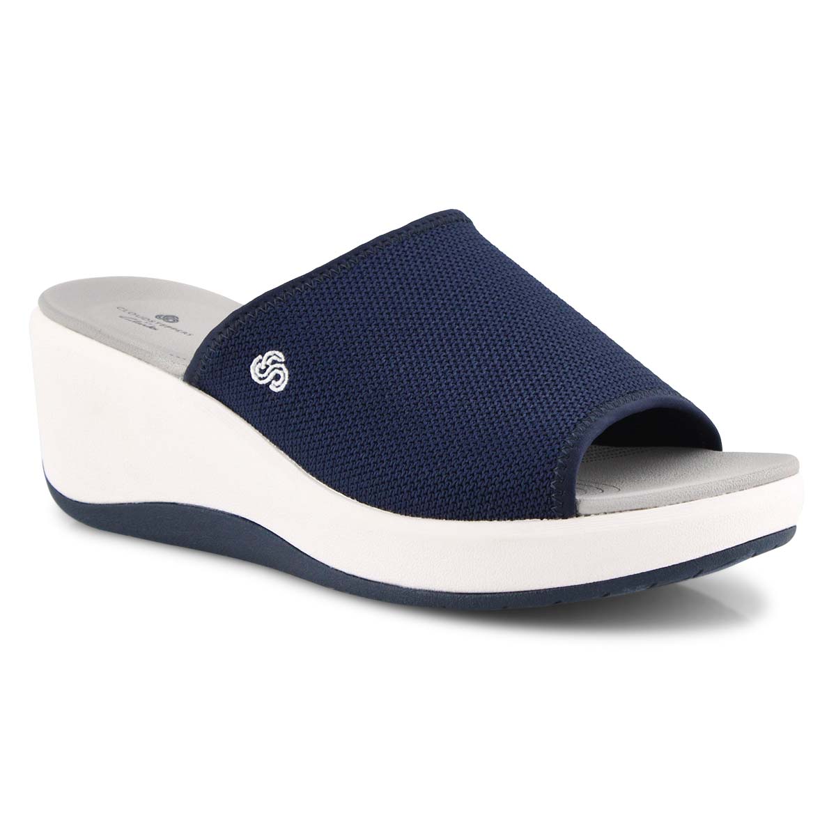 clarks sandals navy blue