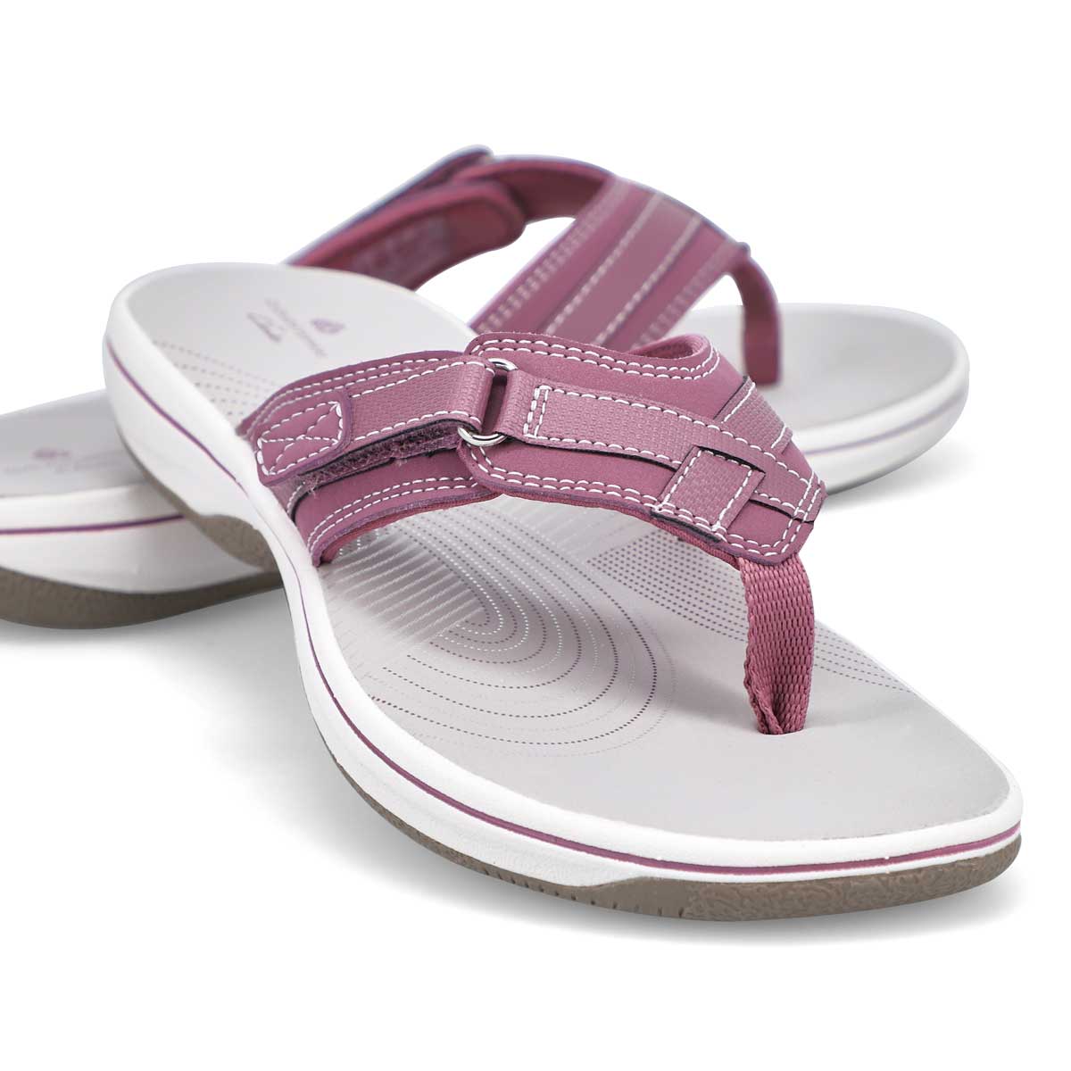 Clarks Women's Breeze Sea Thong Sandal - Whit | SoftMoc.com