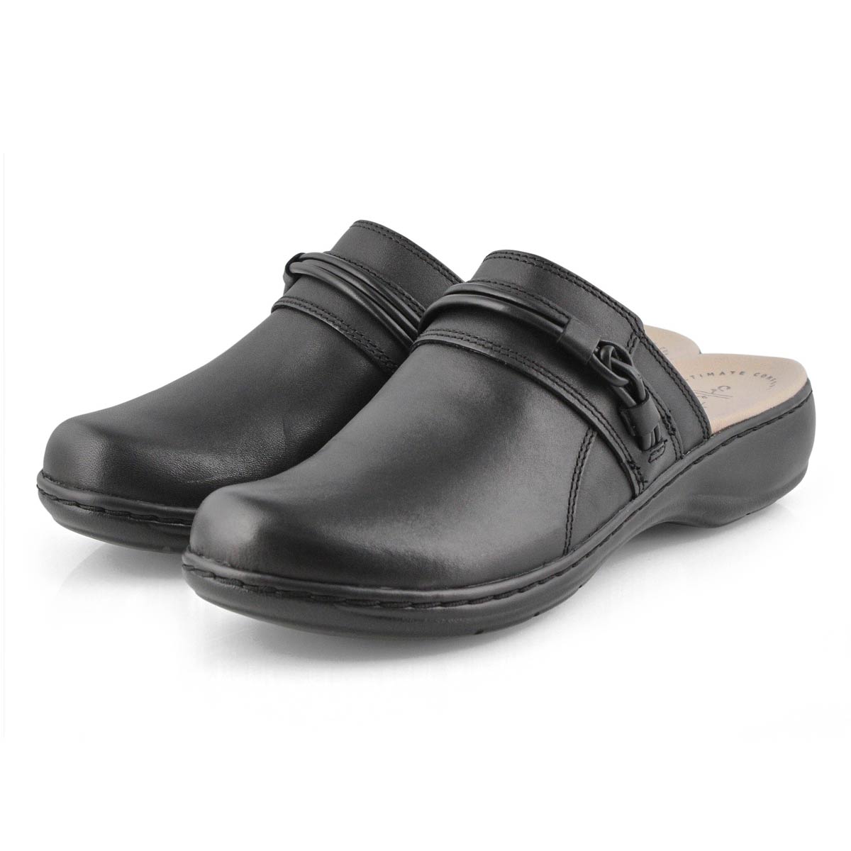 Clarks Women's Leisa Clover Casual Clog - Bla | SoftMoc.com