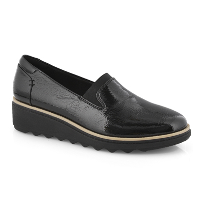 Lds Sharon Dolly black pat casual loafer