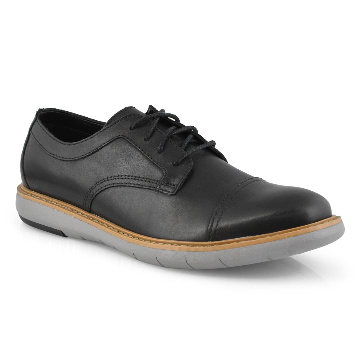 Clarks Men's Draper Cap Casual Oxford - Black | SoftMoc.com