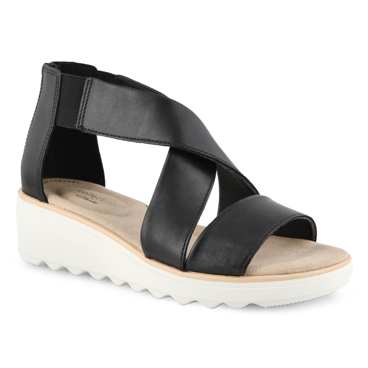 Clarks Women's Jillian Rise Wedge Sandal - Bl | SoftMoc.com