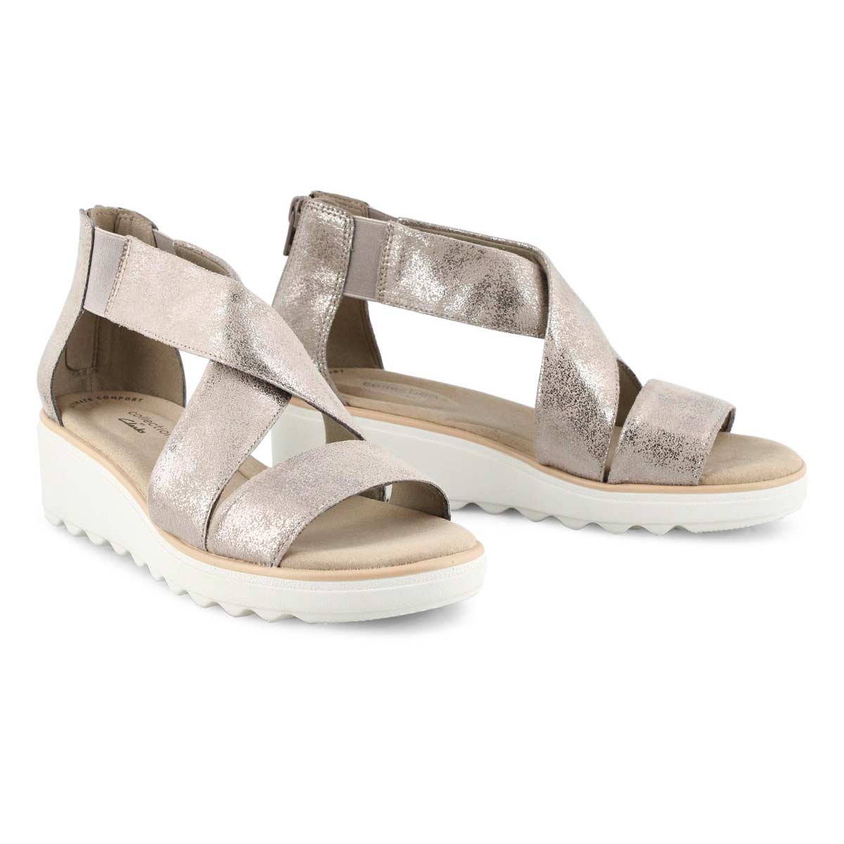 Clarks Women's Jillian Rise Wedge Sandal - Pe | SoftMoc.com