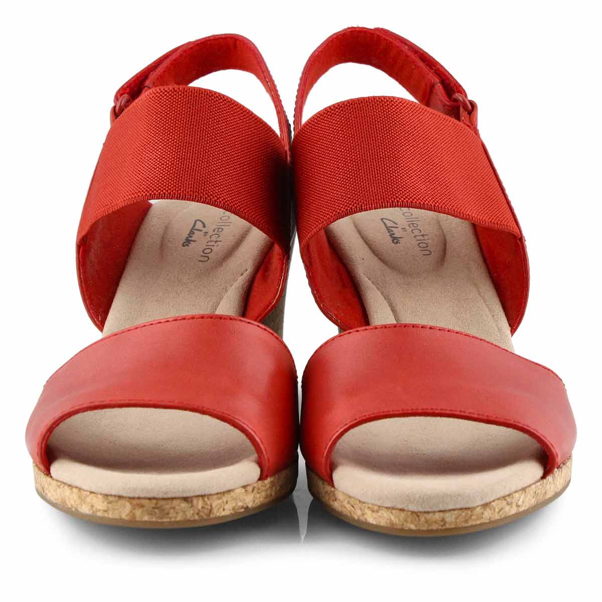 Clarks Women's LAFLEY LILY red wedge sandals | SoftMoc.com