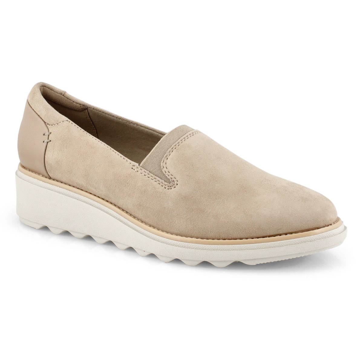 clarks sharon dolly suede wedge loafer