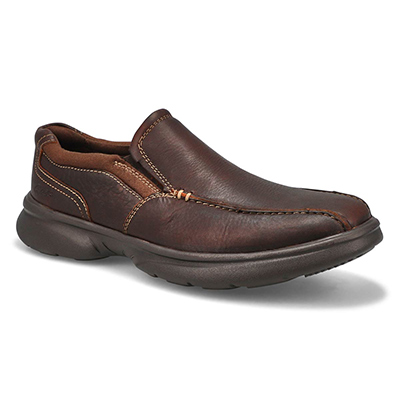 Clarks Men's Bradley Step Slip On Shoe - Brow | SoftMoc.com