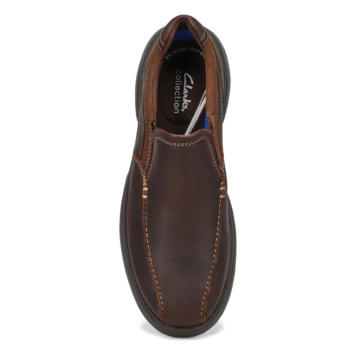 Clarks Men's Bradley Step Slip On Shoe - Brow | SoftMoc.com