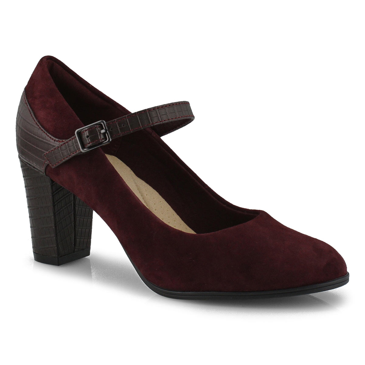 clarks burgundy heels