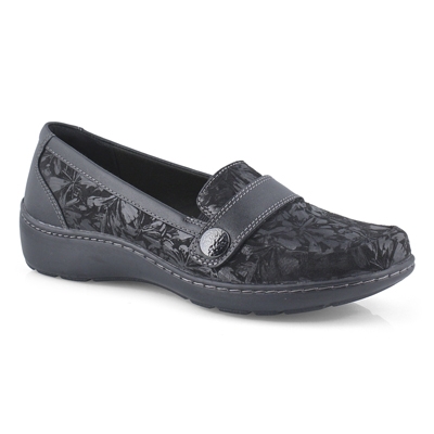 Lds Cora Daisy black casual loafer-wide