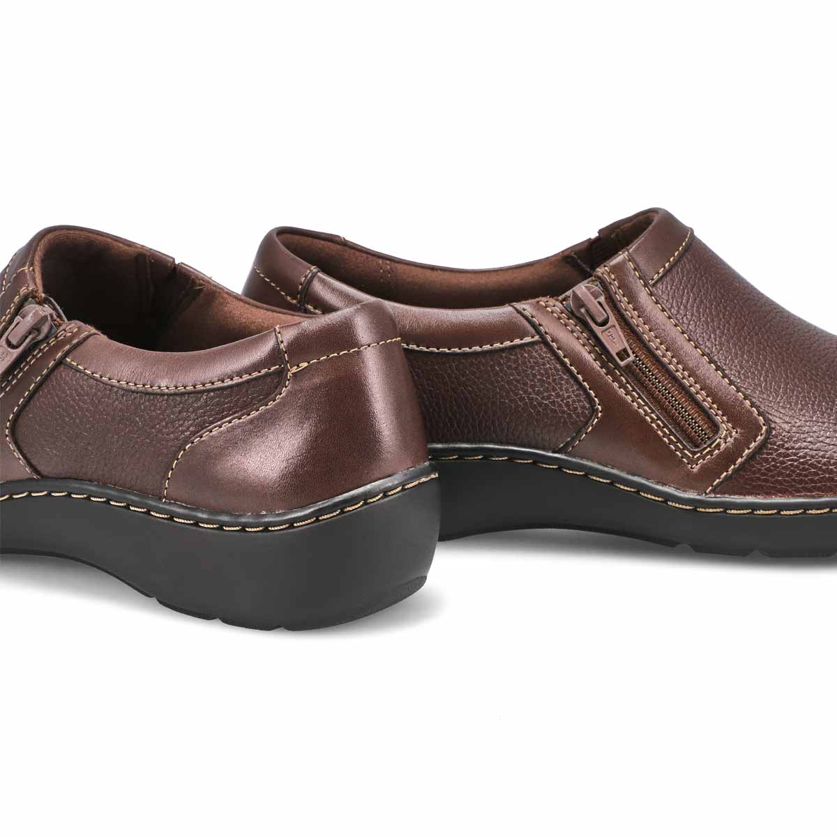 Women's Cora Giny Wide Slip On Casual Shoe - Dark Brown