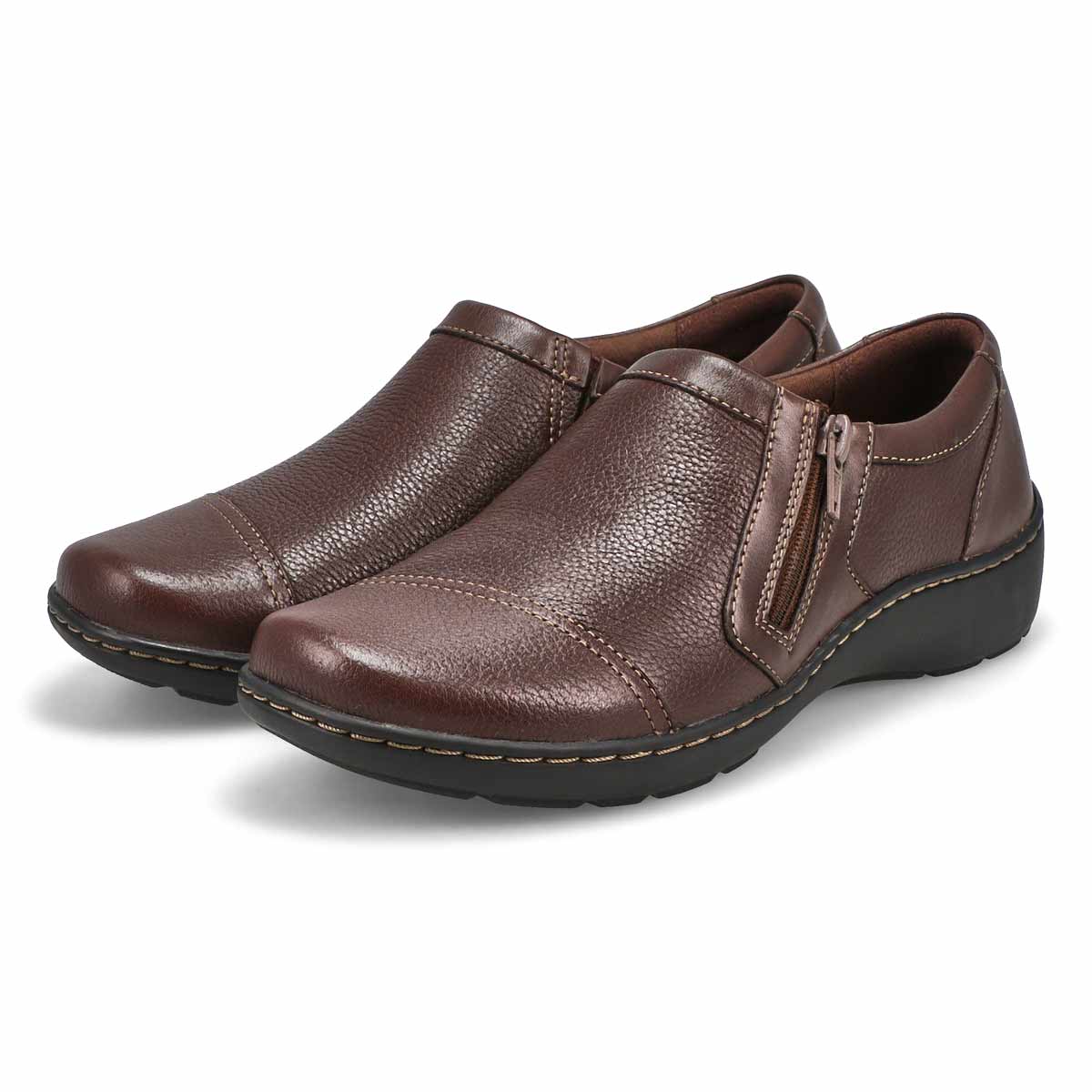 Women's Cora Giny Wide Slip On Casual Shoe - Dark Brown