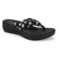 Women's Arla Glison Thong Wedge Sandal - Blk Daisy