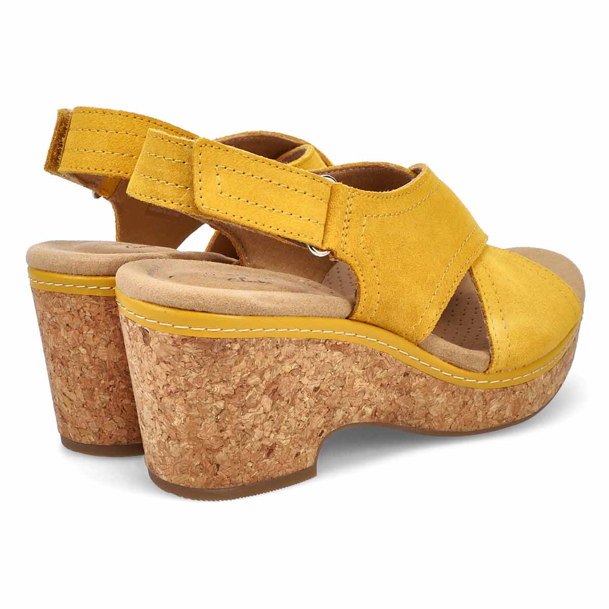clarks yellow wedge sandals