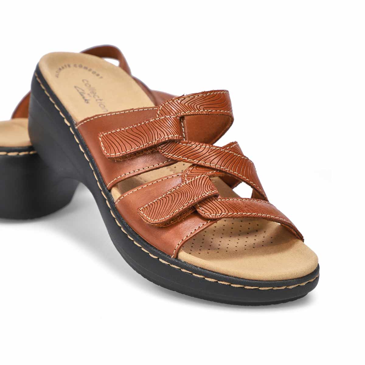 Clarks Womens' Merliah Karli Slide - Tan | SoftMoc.com