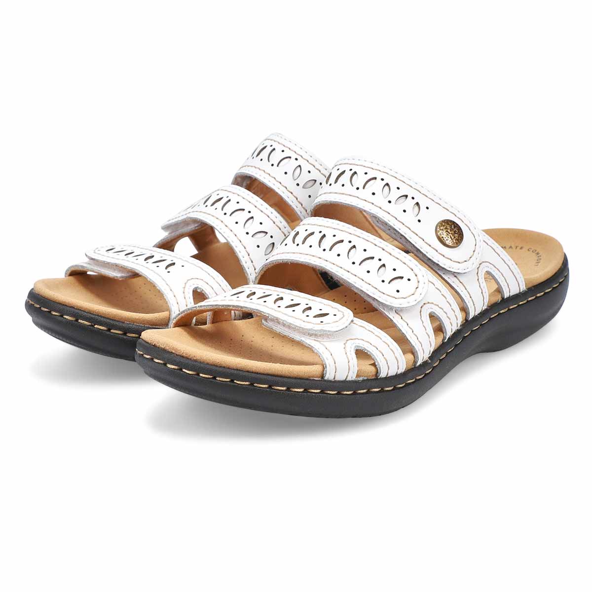 white clark sandals