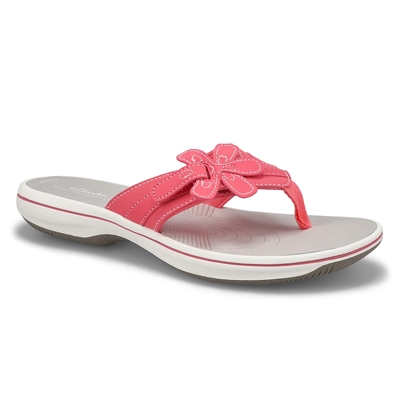 Lds Brinkley Casual Thong Sandal - Coral