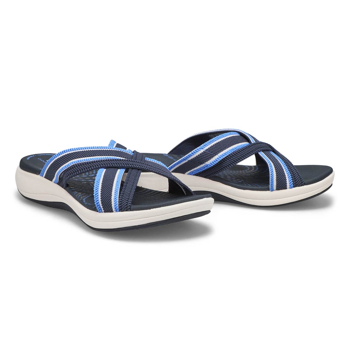 Clarks Women's Mira Isle Slide Sandal - Navy | SoftMoc.com