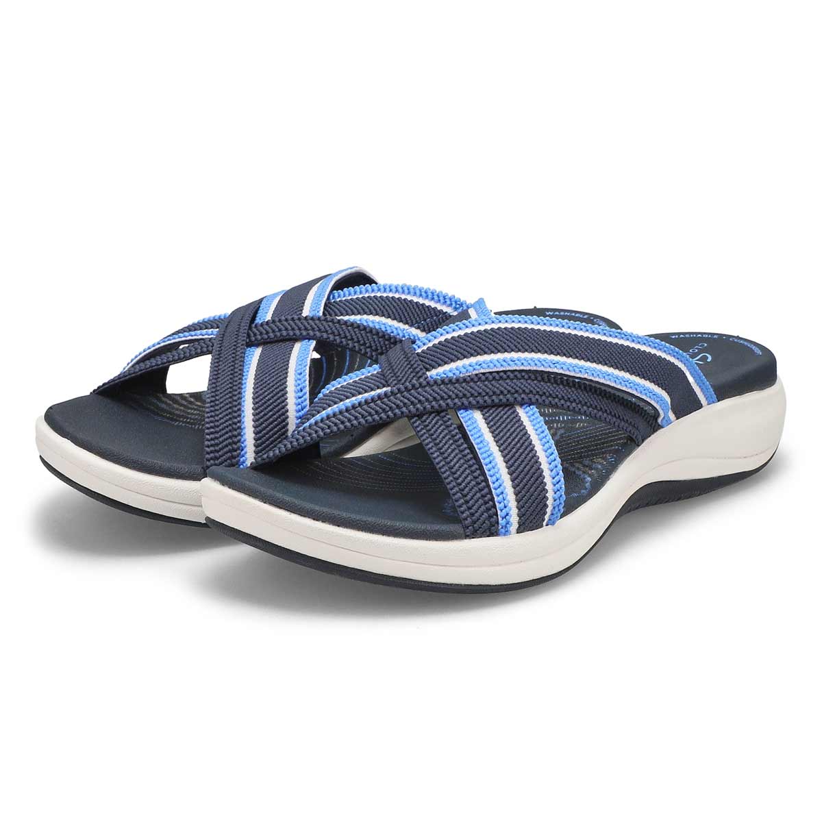 Clarks Women's Mira Isle Slide Sandal - Navy | SoftMoc.com