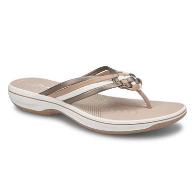 Lds Breeze Coral Thong Sandal - Metallic