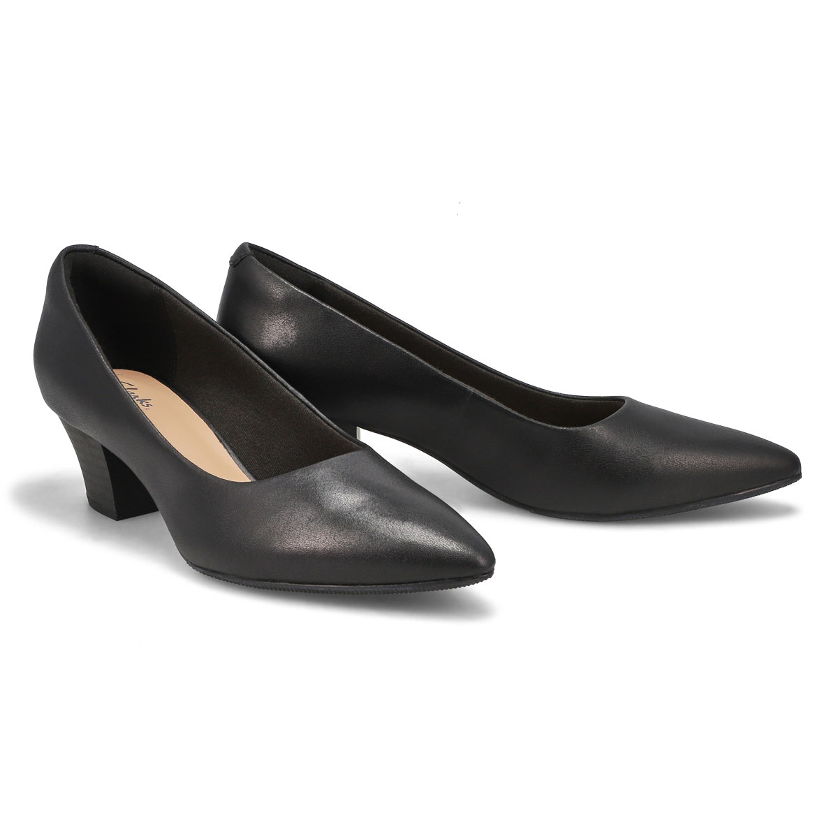 Women's Teresa Step Leather Slip On Heel - Black