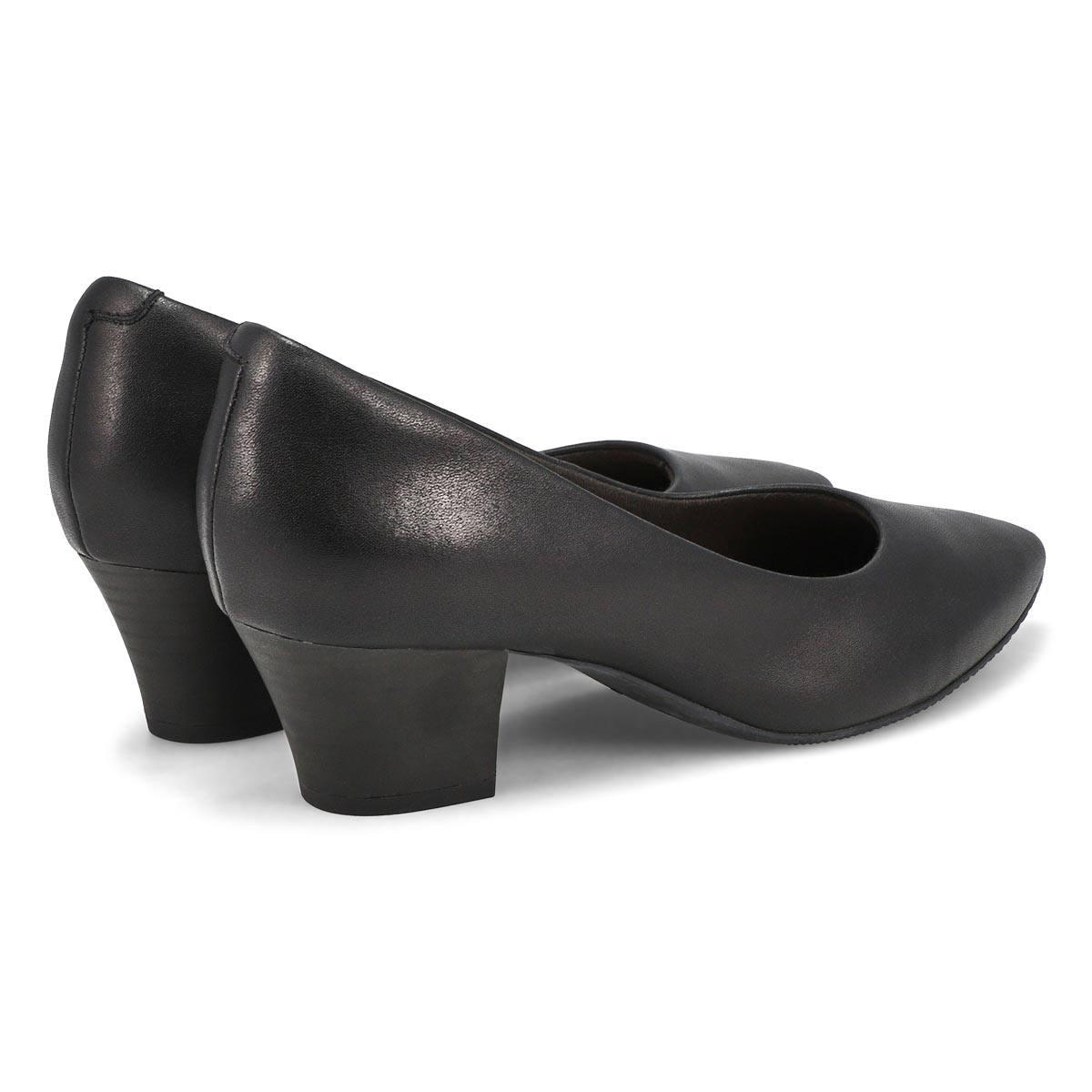 Women's Teresa Step Leather Slip On Heel - Black