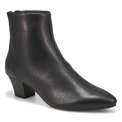 Lds Teresa Leather Ankle Boot - Black