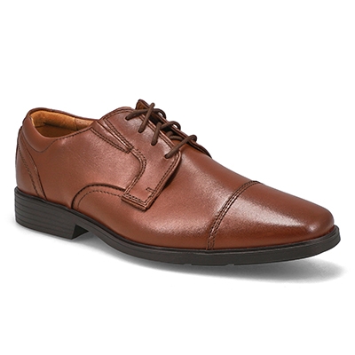 Mns Clarkslite Cap Wide Oxford Dress Shoe -Tan