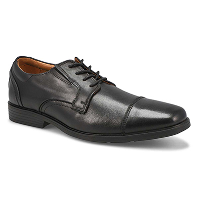 Mns Clarkslite Cap Oxford Wide Dress Shoe -Black