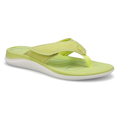 Clarks Women's Glide Post Thong Sandal - Lime | SoftMoc.com