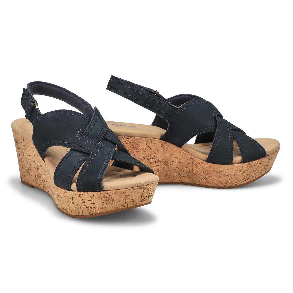 Clarks Women's Rose Erin Wedge Sandal - Sand | SoftMoc.com