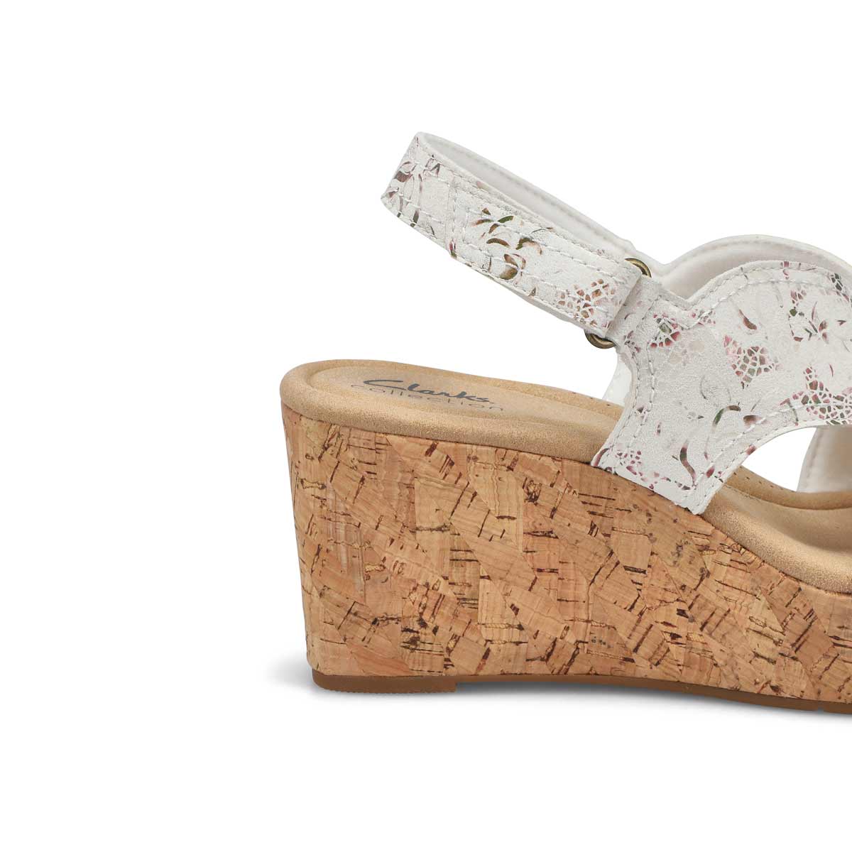 Clarks pink wedge sandals sale