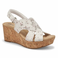 Sandale compensée ROSE ERIN, rose floral, femmes
