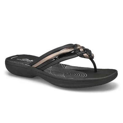 Lds Breeze Coral Thong Sandal - Black Combi