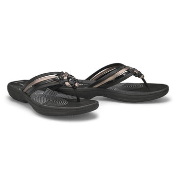 Women's Breeze Coral Thong Sandal - Black Combi