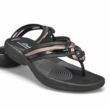 Women's Breeze Coral Thong Sandal - Black Combi