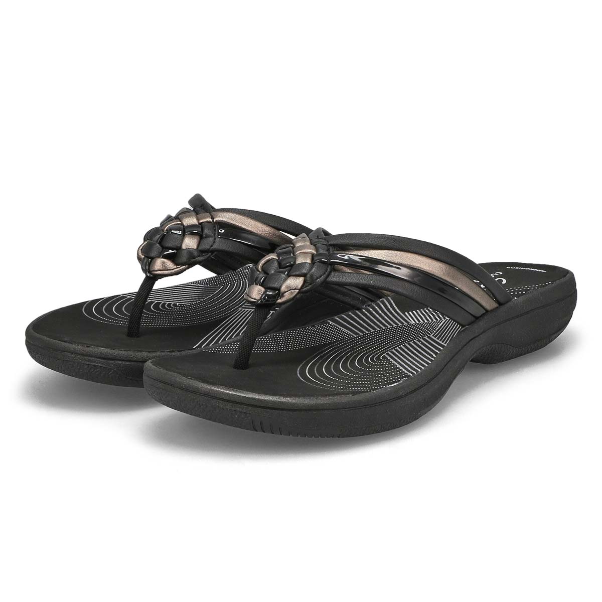 Women's Breeze Coral Thong Sandal - Black Combi