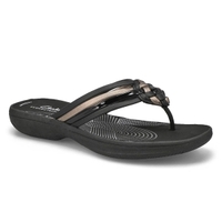 Women's Breeze Coral Thong Sandal - Black Combi