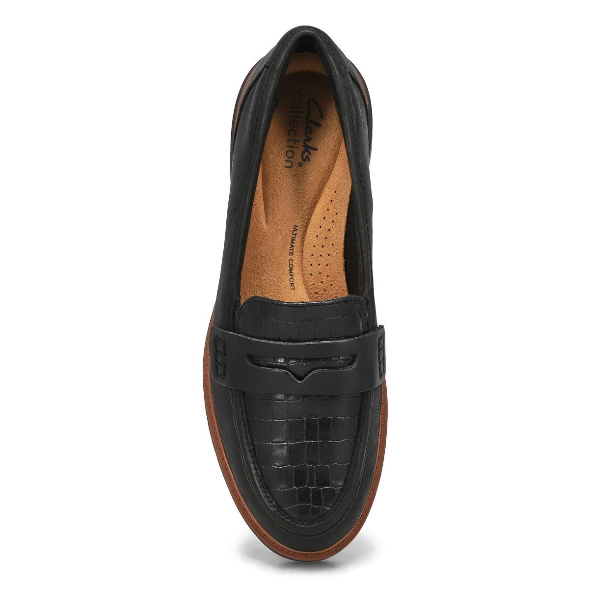 Women's black Clarks Westlynn Ayla dress loafer.