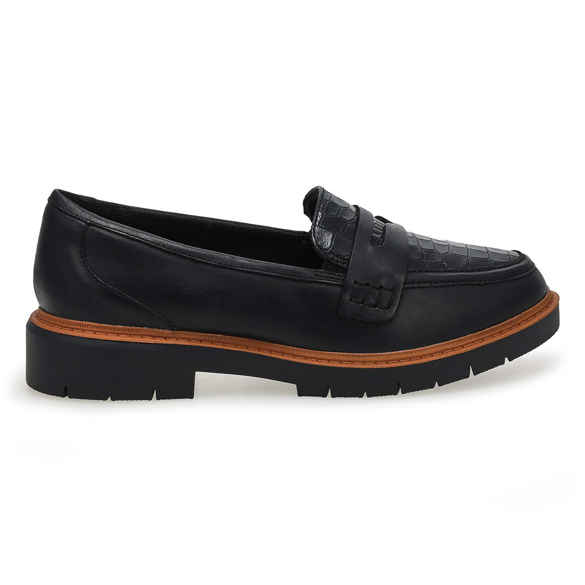 Women's black Clarks Westlynn Ayla dress loafer.