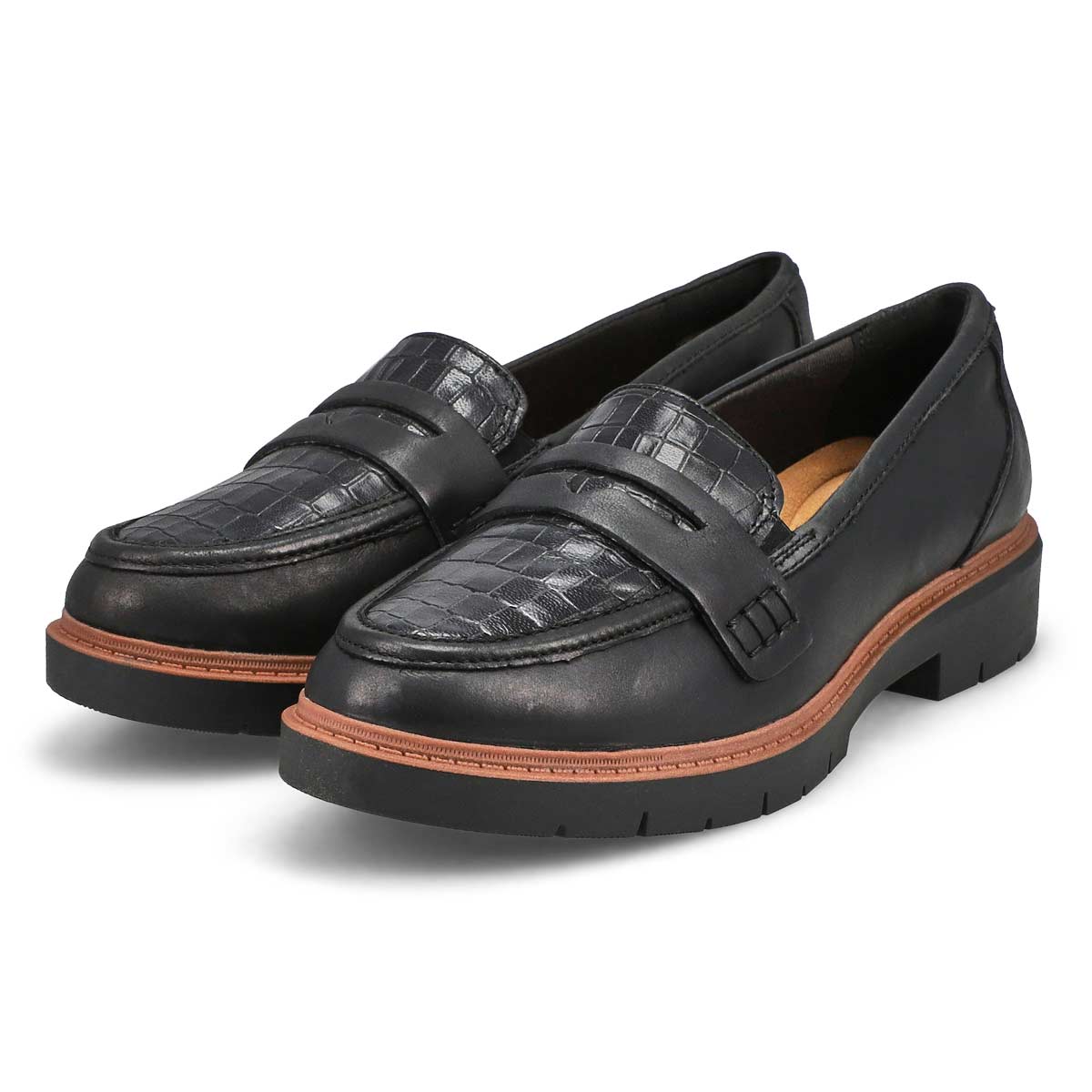 Women's black Clarks Westlynn Ayla dress loafer.