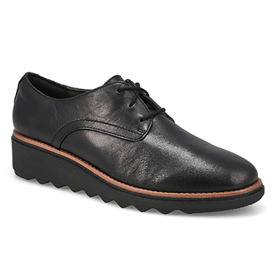 Lds Sharon Rae Wedge Oxford Loafer - Black