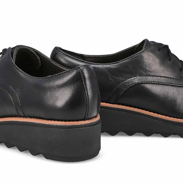 Women's Sharon Rae Wedge Oxford Loafer - Black