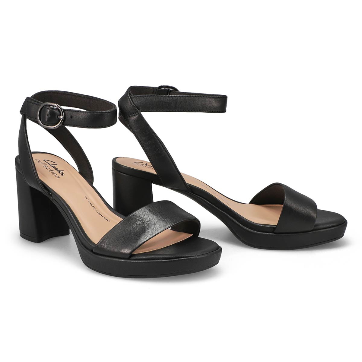 Clarks Women's AmbyrLyn Bay Dress Heel - Blac | SoftMoc.com