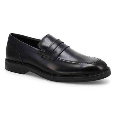 Mns Aldwin Step Leather Slip On Dress Shoe - Black