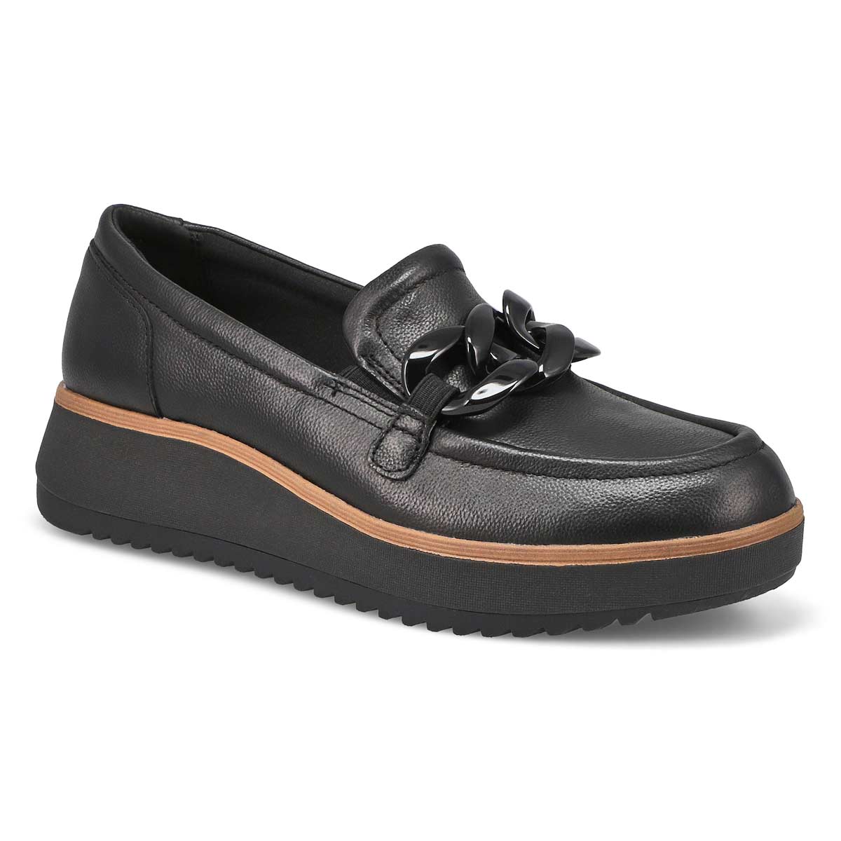 Classe E Comfort Con Questi Clarks Zylah May: Mocassini Da Donna In Pelle Nera E Tessuto, Suola Flessibile E Plantare Morbido, Perfetti Per L'ufficio O Il Tempo Libero - 39.5 EU