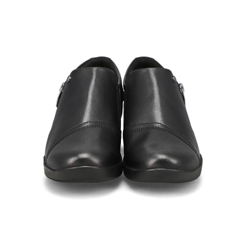 Women's Suttyn Zip Wdge Wide Casual Loafer - Black