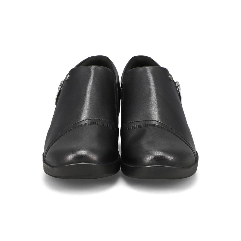 Women's Suttyn Zip Wedge Wide Casual Loafer - Black